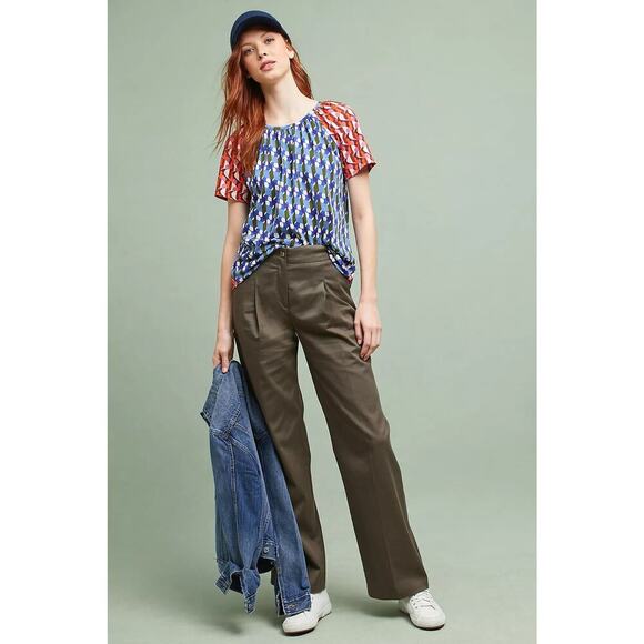 Akemi + Kim Anthropologie Ellipses Printed Tee Blue Motif Size XS Timeless - Picture 8 of 8